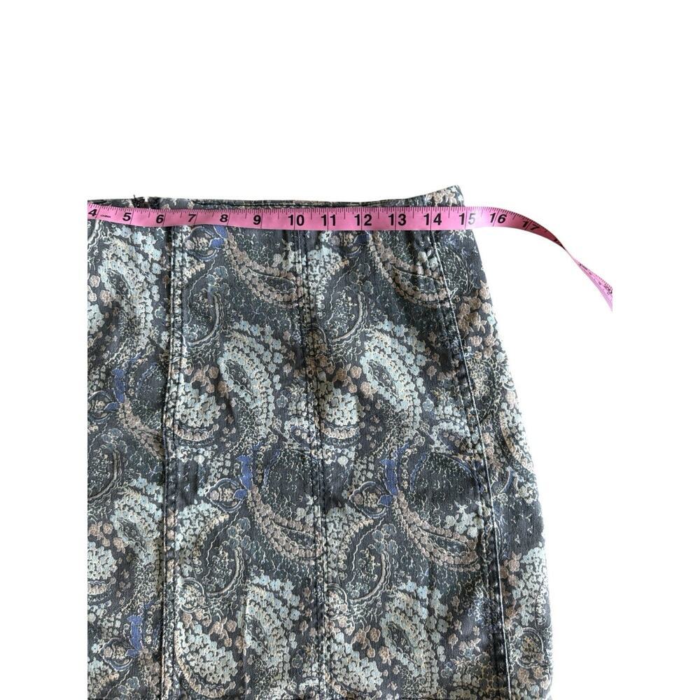 Free People Modern Femme Green Mini Short Skirt Paisley Fall Printed Size 12 - Picture 5 of 10
